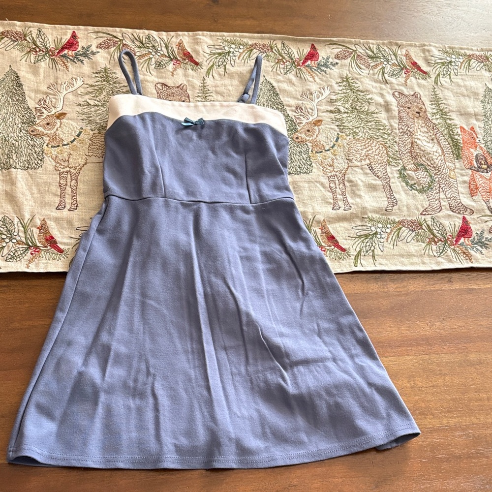 Chic Blue and White Mini Dress